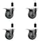 Service Caster 4'' SS Gray Poly Swivel 1-3/8'' Expanding Stem Caster Set Total Lock Brake, 4PK SCC-SSEXTTL20S414-PPUB-138-4 - alternate 1